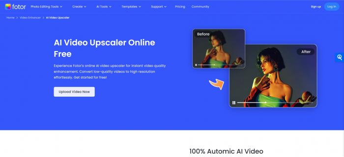 Fotor AI Video Upscaler